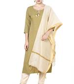 Dark-green plain rayon party-wear-kurtis
