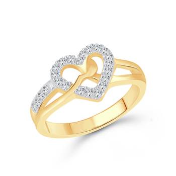 Heart Diamond Studded Ring for Women and Girls  1