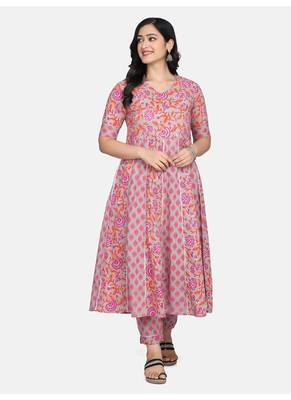 Grey Floral Printed Kurta With Pant And Dupatta 11