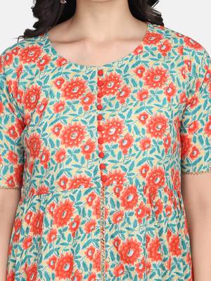 Yellow Floral Printed Kurta With Pant And Dupatta 6