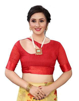 Yellow printed cotton silk saree with blouse 3