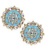 Black kundan Yellow Gold Alloy   Pair of Earring