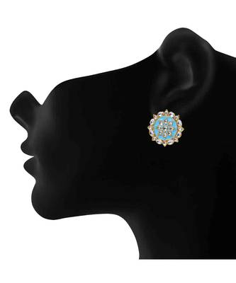 Black kundan Yellow Gold Alloy   Pair of Earring 2