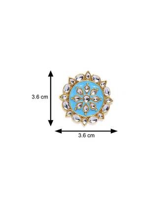 Black kundan Yellow Gold Alloy   Pair of Earring 5