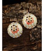 Pink kundan Yellow Gold Alloy   Pair of Earring