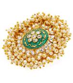 White kundan Yellow Gold Alloy   Pair of Ring