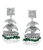 Green kundan Rhodium Alloy   Pair of Earring
