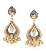 Blue kundan Yellow Gold Alloy   Pair of Earring