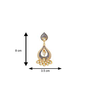 Blue kundan Yellow Gold Alloy   Pair of Earring 4