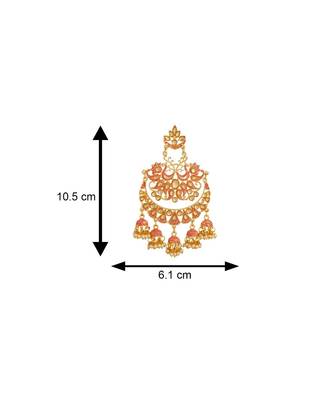 Pink kundan Yellow Gold Alloy   Pair of Earring 4