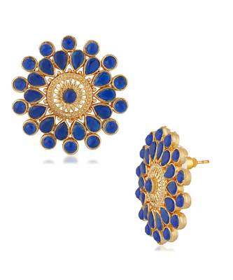 Blue kundan Yellow Gold Alloy   Pair of Earring 3
