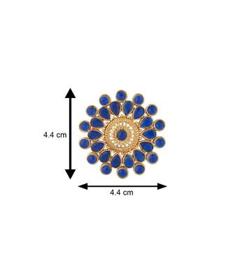 Blue kundan Yellow Gold Alloy   Pair of Earring 4