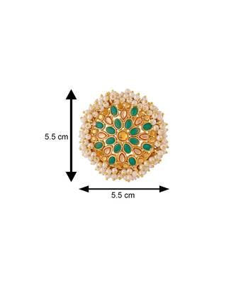 Green kundan Yellow Gold Alloy   Pair of Earring 4