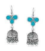 Firozi kundan Rhodium Alloy   Pair of Earring