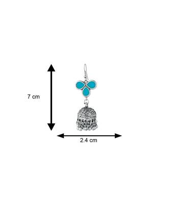 Firozi kundan Rhodium Alloy   Pair of Earring 4
