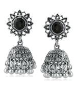 Black kundan Rhodium Alloy   Pair of Earring