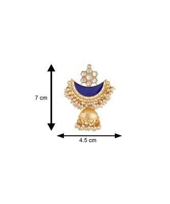 Blue kundan Yellow Gold Alloy   Pair of Earring 4