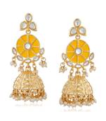 Yellow kundan Rose Gold Alloy   Pair of Earring
