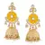 Yellow kundan Rose Gold Alloy   Pair of Earring
