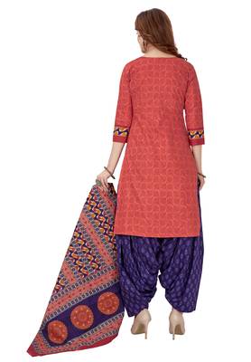 Red printed cotton salwar 2