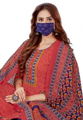 Red printed cotton salwar 4