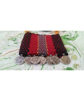 Handmade Multicolored Thread Weaved Pendant Necklace 3