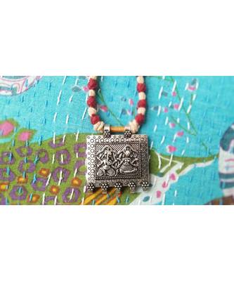 Handcrafted Laxmi - Ganesha Pendant Twisted Thread Cord 3