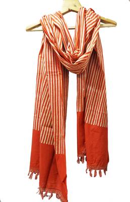 Orange cotton printed   Dupatta 1