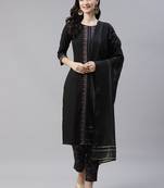 Black plain viscose rayon kurtas-and-kurtis