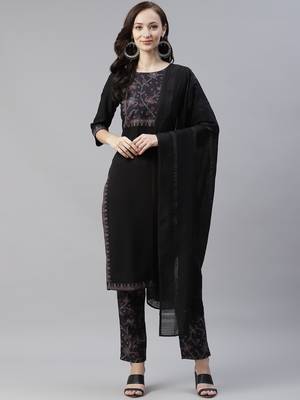 Black plain viscose rayon kurtas-and-kurtis 1