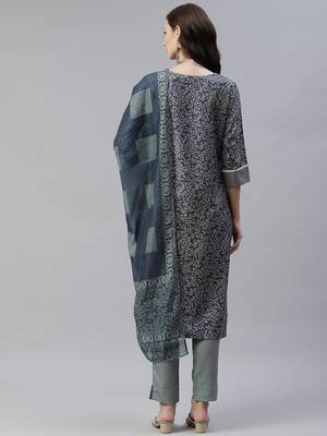 Blue printed viscose rayon kurtas-and-kurtis 3