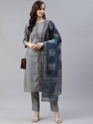 Blue printed viscose rayon kurtas-and-kurtis 5