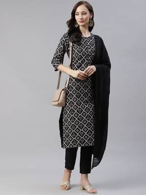 Black printed crepe kurtas-and-kurtis 5