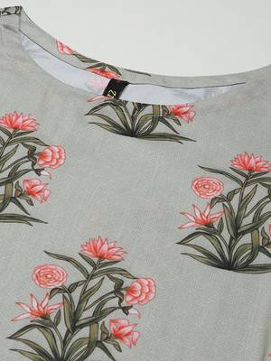 Grey printed art silk kurtas-and-kurtis 4