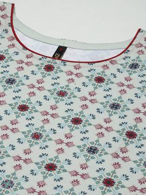 Green printed viscose rayon kurtas-and-kurtis 4
