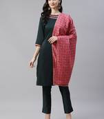 Green plain art silk kurtas-and-kurtis