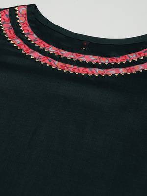 Green plain art silk kurtas-and-kurtis 4