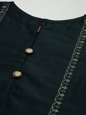 Green plain art silk kurtas-and-kurtis 4