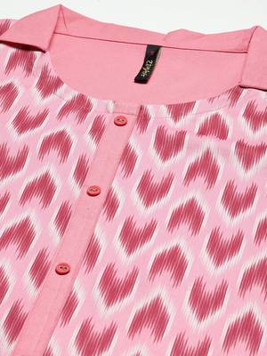 Pink printed viscose rayon kurtas-and-kurtis 4