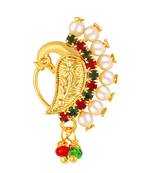 Golden Moti Nath Gold Plated Alloy Nose Ring  For womentVFJ1009NTH Press