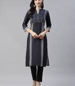 Black printed viscose rayon kurtas-and-kurtis