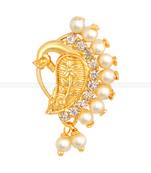 Mayur Design with AD stone Alloy Maharashtrian Cultural Nath Nathiya   Nose Pin for women