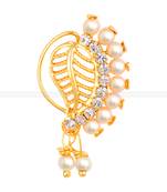 Mayur design with  AD Stone Alloy Maharashtrian Nath Nathiya   Nose Pin for women