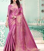 Pink Soft Silk saree with blouse piece