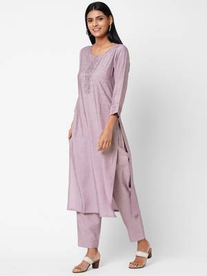 Purple embroidered viscose ethnic-kurtis 4