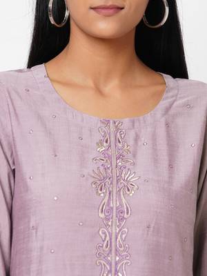 Purple embroidered viscose ethnic-kurtis 5