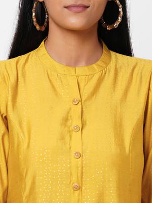 Yellow embroidered viscose ethnic-kurtis 5