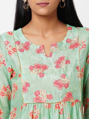 Green printed viscose ethnic-kurtis 5