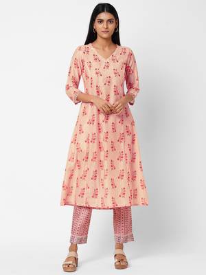 Pink embroidered viscose ethnic-kurtis 1