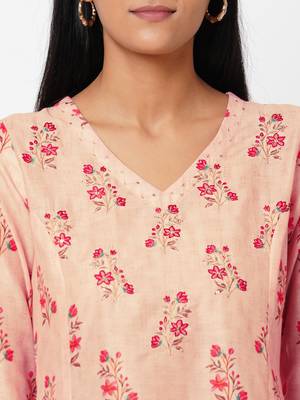 Pink embroidered viscose ethnic-kurtis 5